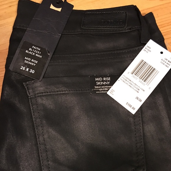 Buffalo David Bitton Mid Rise Faith Black Wax Skinny Jeans - Picture 8 of 15